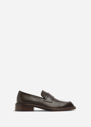 Moccasin Loafers in Calf Skin Leather - Chocolate - CO Collections